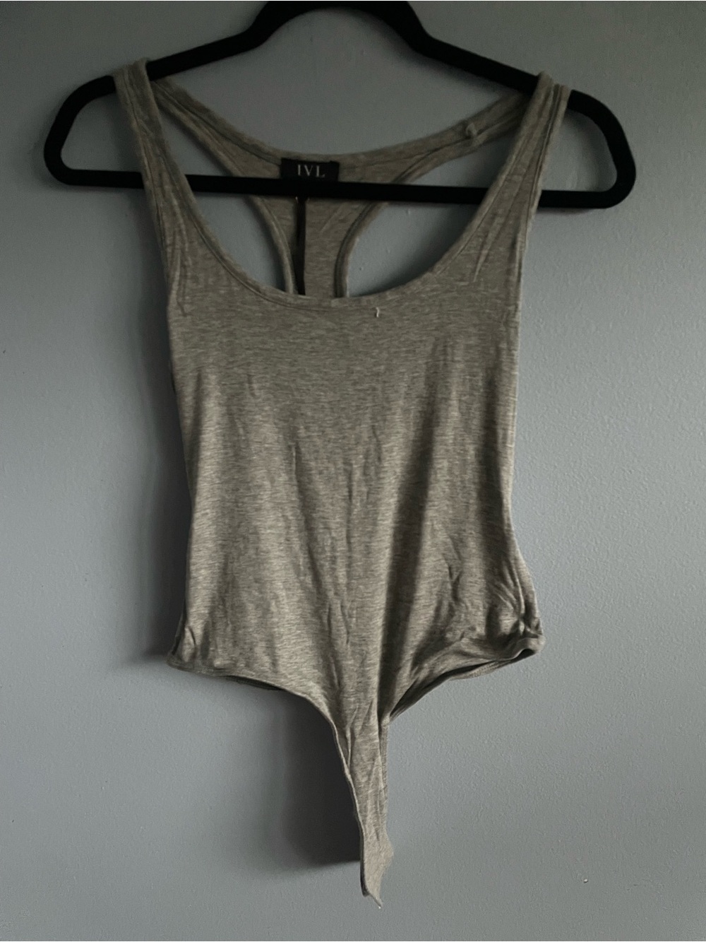 Women's Heather Grey Racerback Bodysuit
